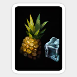 Pineapple and ice cubes Sticker